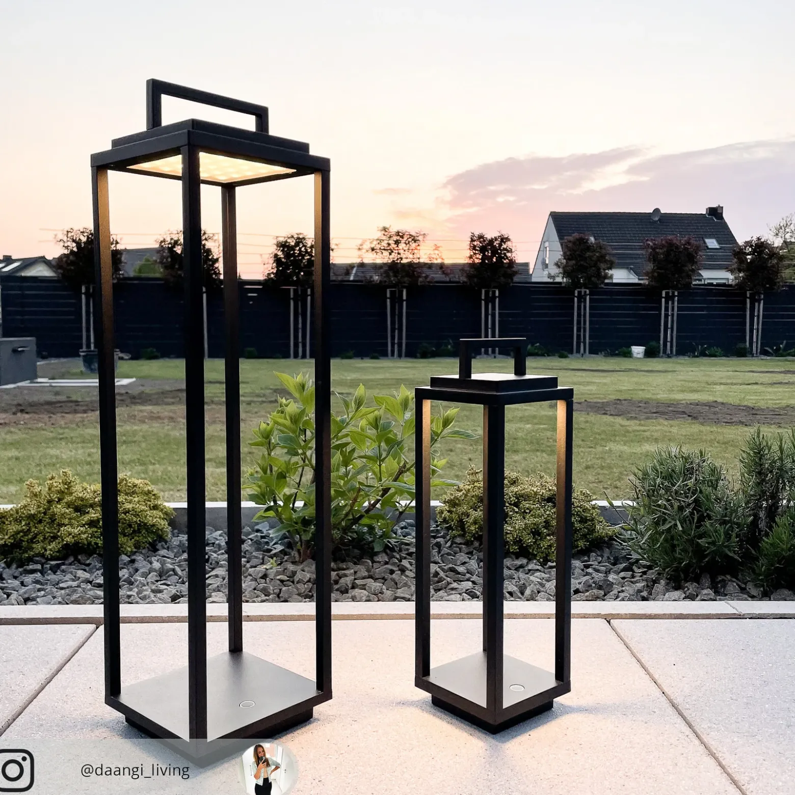 Lucande LED lámpara de exterior Elaja, negro, batería recargable, USB,