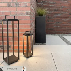 Lucande LED lámpara de exterior Mirina, negro, batería recargable,