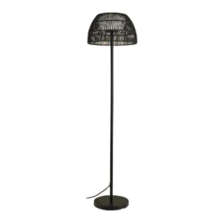 Lucande LED lámpara de pie exterior Heribio, negro, hierro, 153 cm