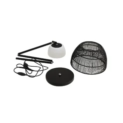 Lucande LED lámpara de pie exterior Heribio, negro, hierro, 153 cm