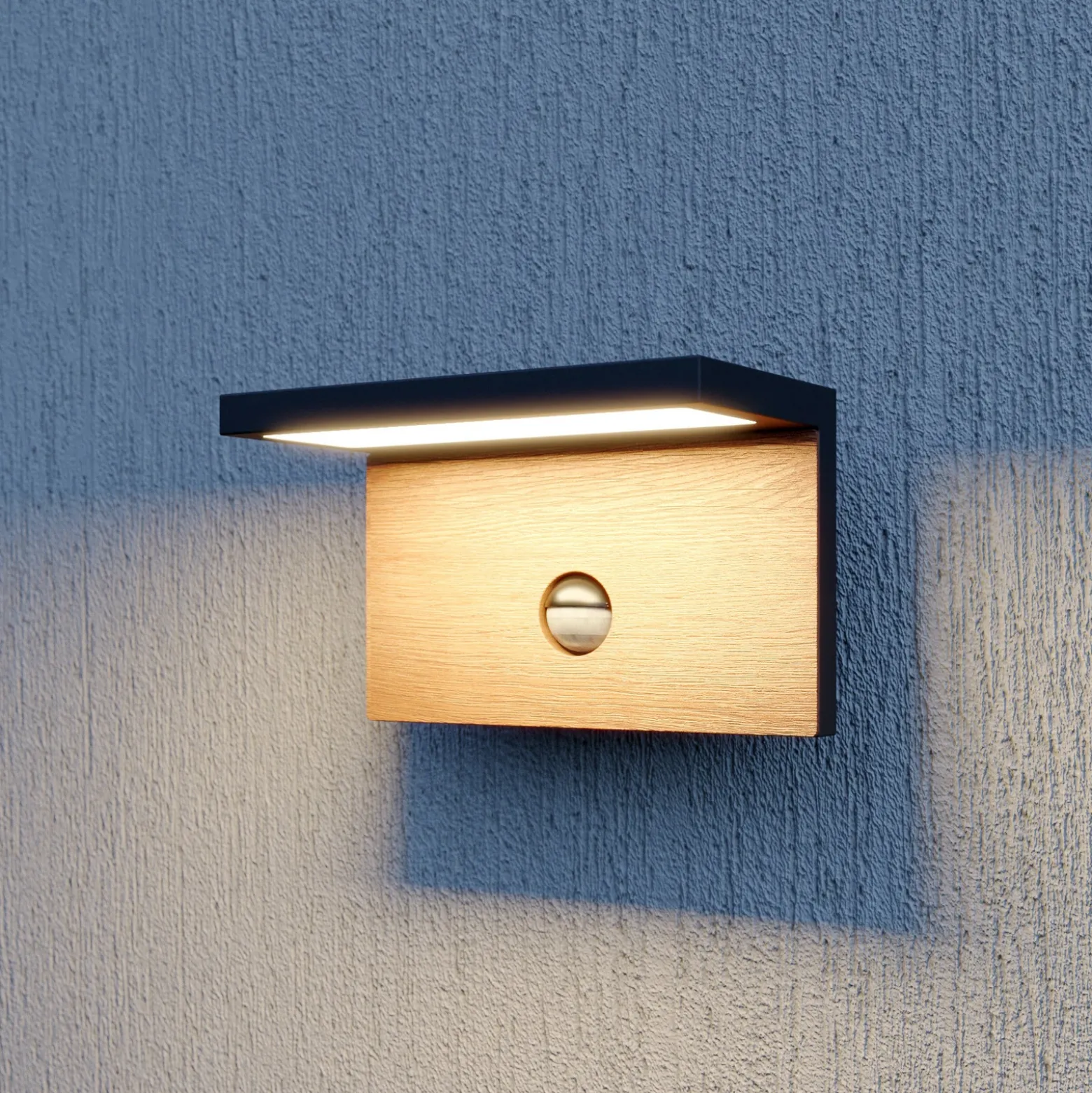 Lucande Lignus aplique LED, detector de movimiento