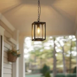 Lucande Lámpara colgante exterior Ferda, 25 cm, antracita, IP44