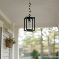 Lucande Lámpara colgante exterior Ferda, 25 cm, antracita, IP44
