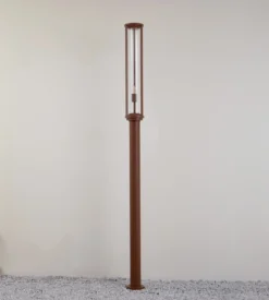 Lucande lámpara de exterior Alivaro, color óxido, 220 cm, E27, IP65
