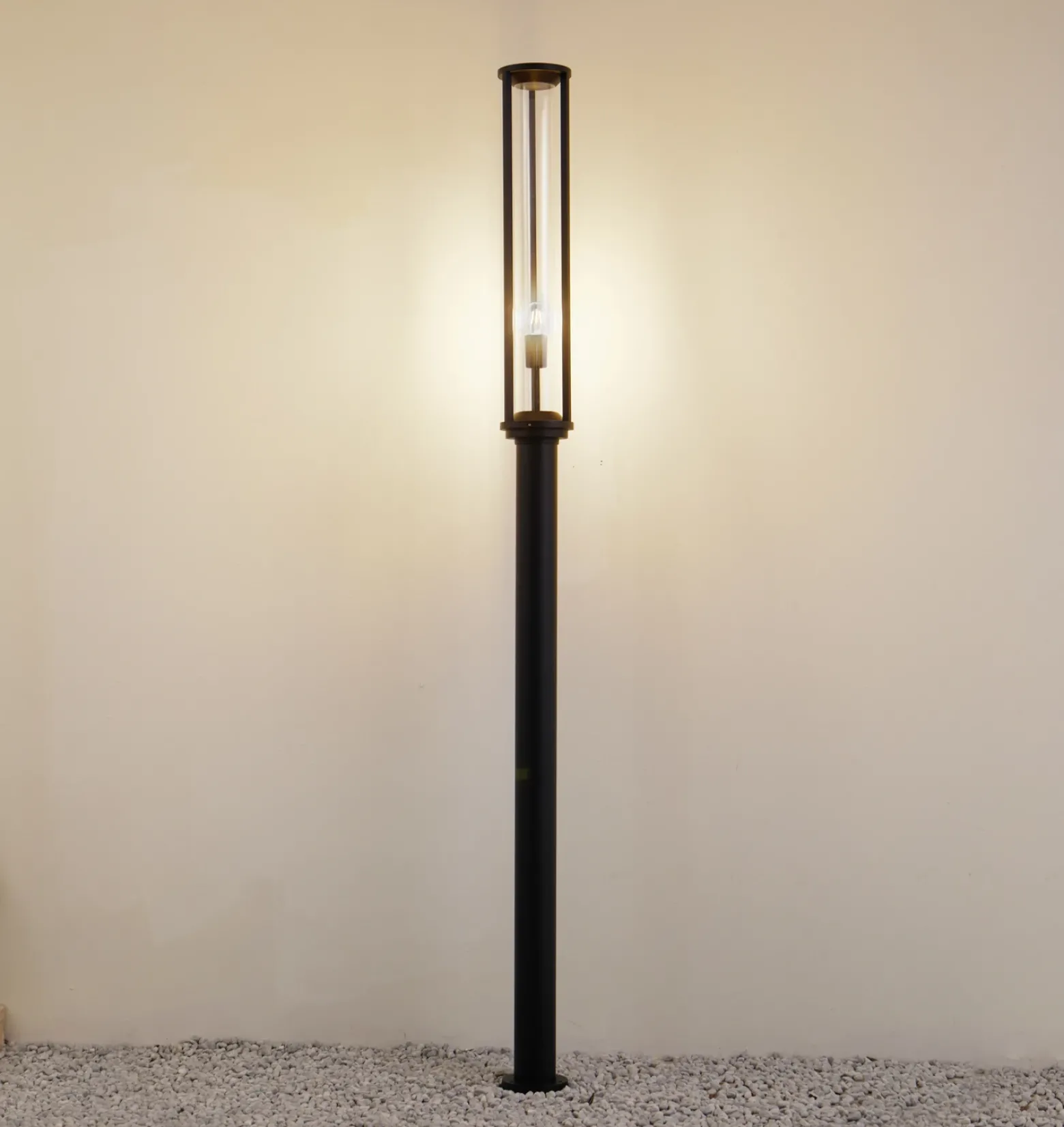 Lucande lámpara de exterior Alivaro, negro, 220 cm, E27, IP65