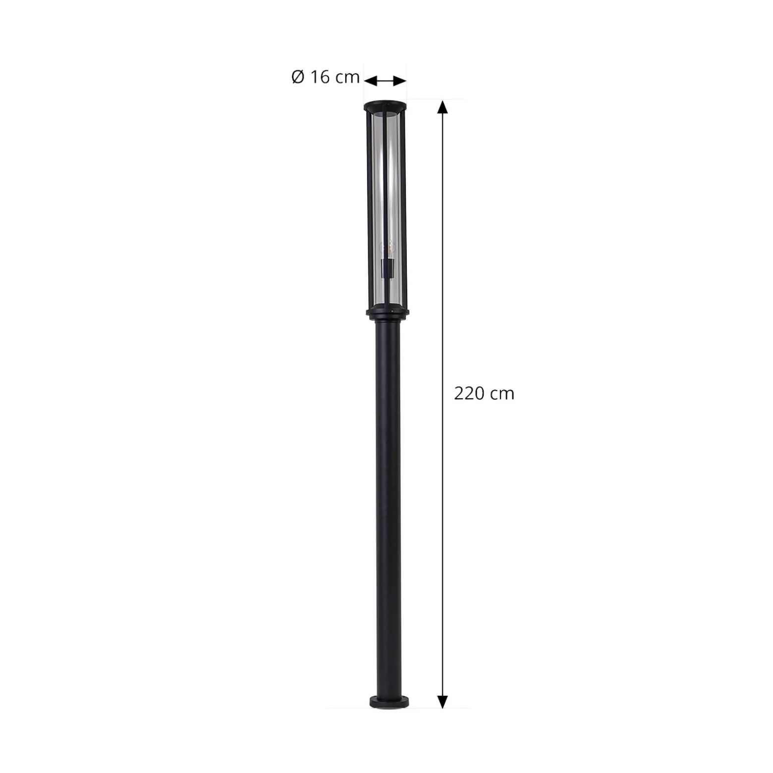 Lucande lámpara de exterior Alivaro, negro, 220 cm, E27, IP65