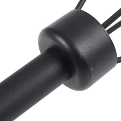Lucande Lámpara de exterior LED Elario, 222 cm, negro, aluminio