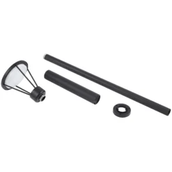 Lucande Lámpara de exterior LED Elario, 222 cm, negro, aluminio