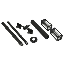 Lucande Lámpara de exterior Siveta, 240 cm, 2 luces, negro, E27, IP65