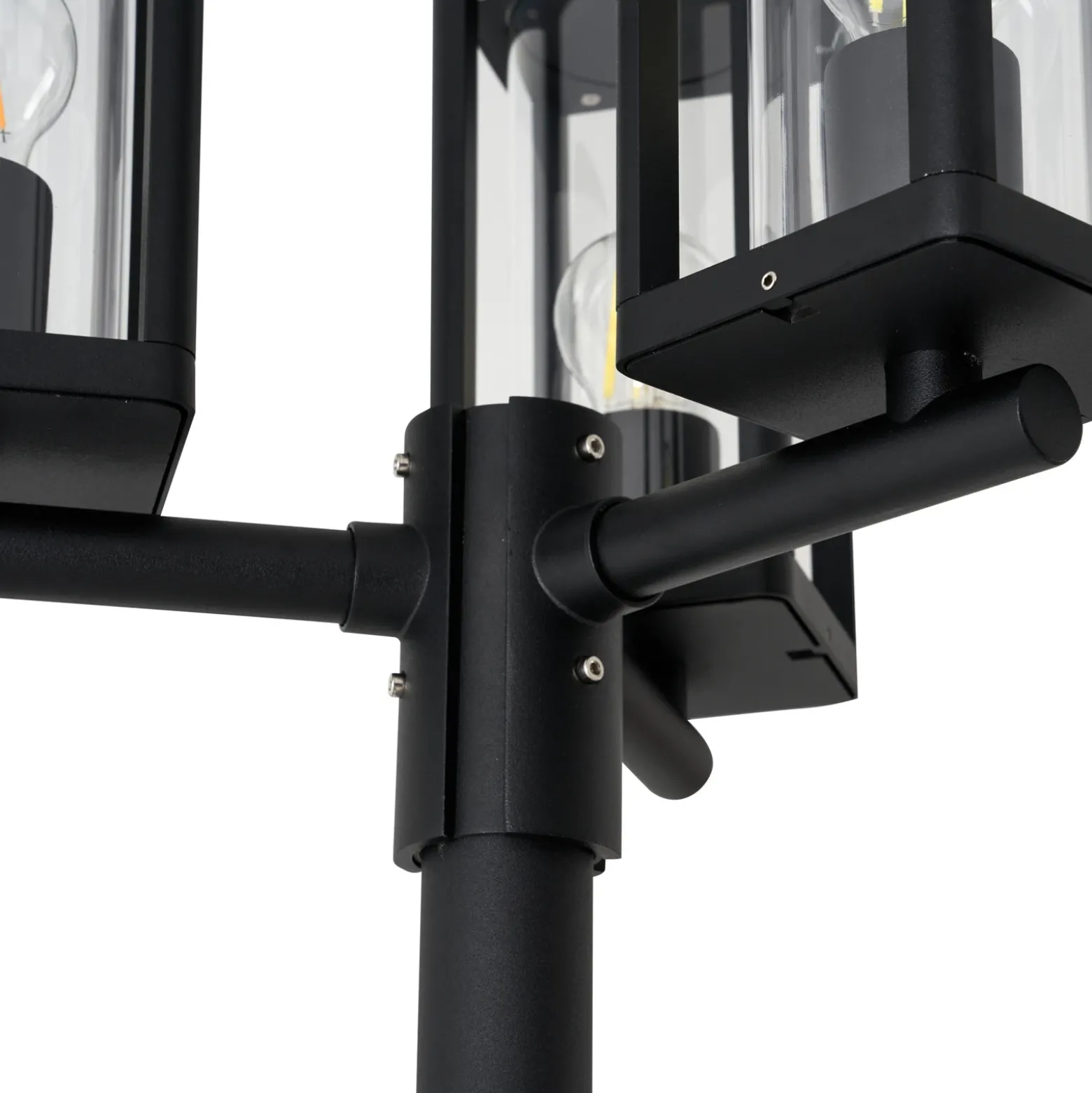 Lucande Lámpara de exterior Siveta, 240 cm, 3 luces, negra, E27, IP65