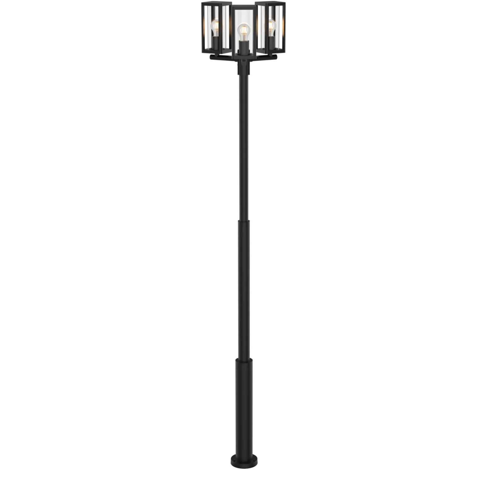 Lucande Lámpara de exterior Siveta, 240 cm, 3 luces, negra, E27, IP65