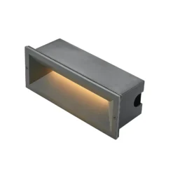 Lucande Lámpara de pared LED empotrable Jaano, antracita, aluminio, IP65