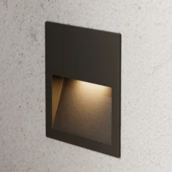 Lucande Lámpara de pared LED empotrable Loya, 11,5x11,5 cm, gris, IP54