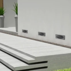 Lucande Lámpara de pared LED empotrable Zandro, 25 cm, antracita, IP65