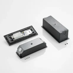 Lucande Lámpara de pared LED empotrable Zandro, 25 cm, antracita, IP65