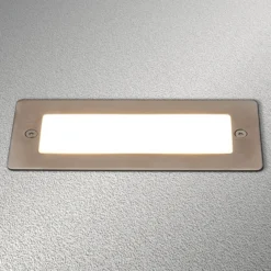 Lucande Lámpara de pared LED empotrable Holly, 17 cm, acero inoxidable