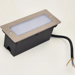 Lucande Lámpara de pared LED empotrable Holly, 17 cm, acero inoxidable