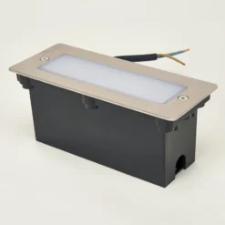 Lucande Lámpara de pared LED empotrable Holly, 17 cm, acero inoxidable
