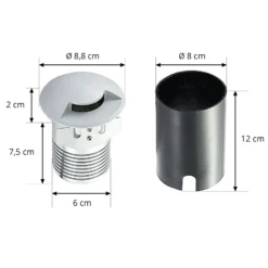 Lucande Lámpara de suelo empotrable Milara, 1 salida de luz, GU10