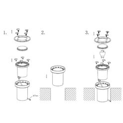 Lucande lámpara de suelo empotrable Ava, Ø 12 cm, redonda, IP67, GU10