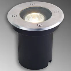Lucande lámpara de suelo empotrable Ava, Ø 12 cm, redonda, IP67, GU10