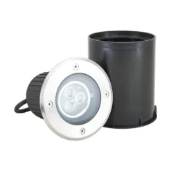 Lucande Lámpara de suelo LED empotrable Jos, redonda, orientable, IP67