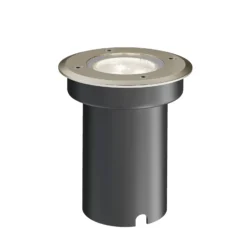 Lucande Lámpara de suelo LED empotrable Ava, Ø 12 cm, redonda, IP67