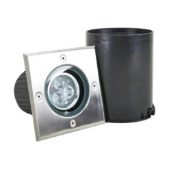 Lucande Lámpara de suelo LED empotrable Jos, angular, orientable, IP67
