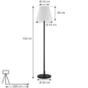 Lucande lámpara de terraza Jaimy, negro, aluminio, 150 cm