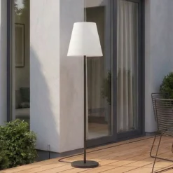 Lucande lámpara de terraza Jaimy, negro, aluminio, 150 cm