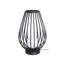 Lucande lámpara de terraza Marrin, negro, metal, Ø 46cm