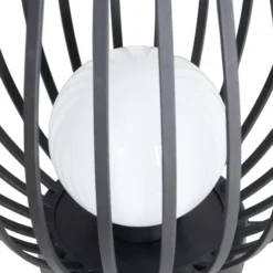 Lucande lámpara de terraza Marrin, negro, metal, Ø 46cm