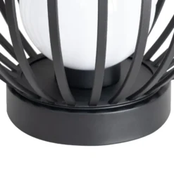 Lucande lámpara de terraza Marrin, negro, metal, Ø 46cm