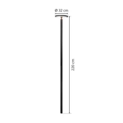 Lucande lámpara exterior LED Akito, antracita, 220 cm, IP54