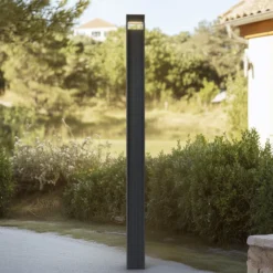 Lucande lámpara exterior LED Tavion, 230 cm, antracita, IP65