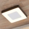 Lucande Lámpara LED de techo para exterior Sora, angular, con sensor, IP54