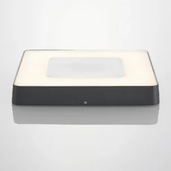 Lucande Lámpara LED de techo para exterior Sora, angular, con sensor, IP54
