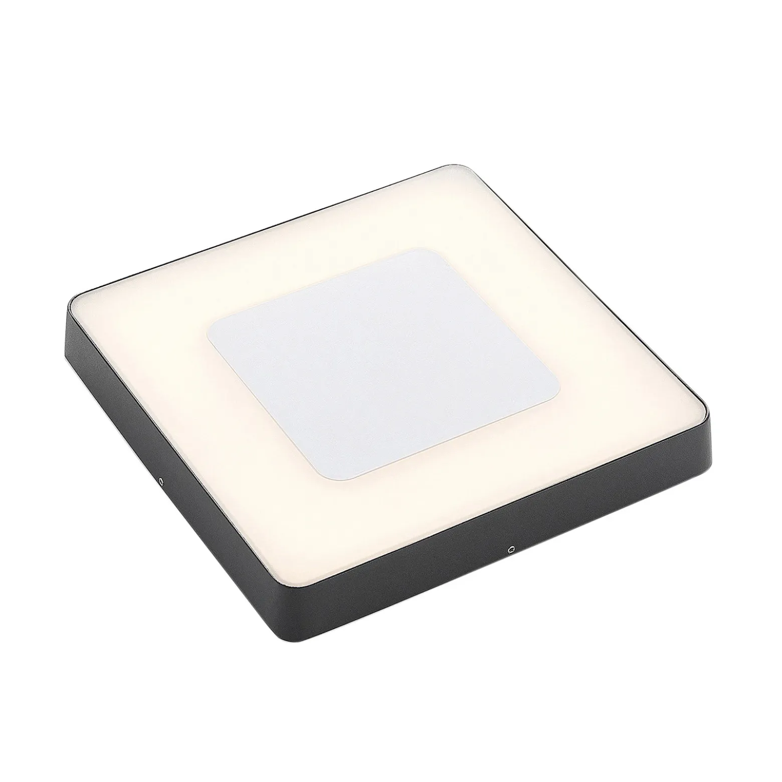 Lucande Lámpara LED de techo para exterior Sora, angular, con sensor, IP54