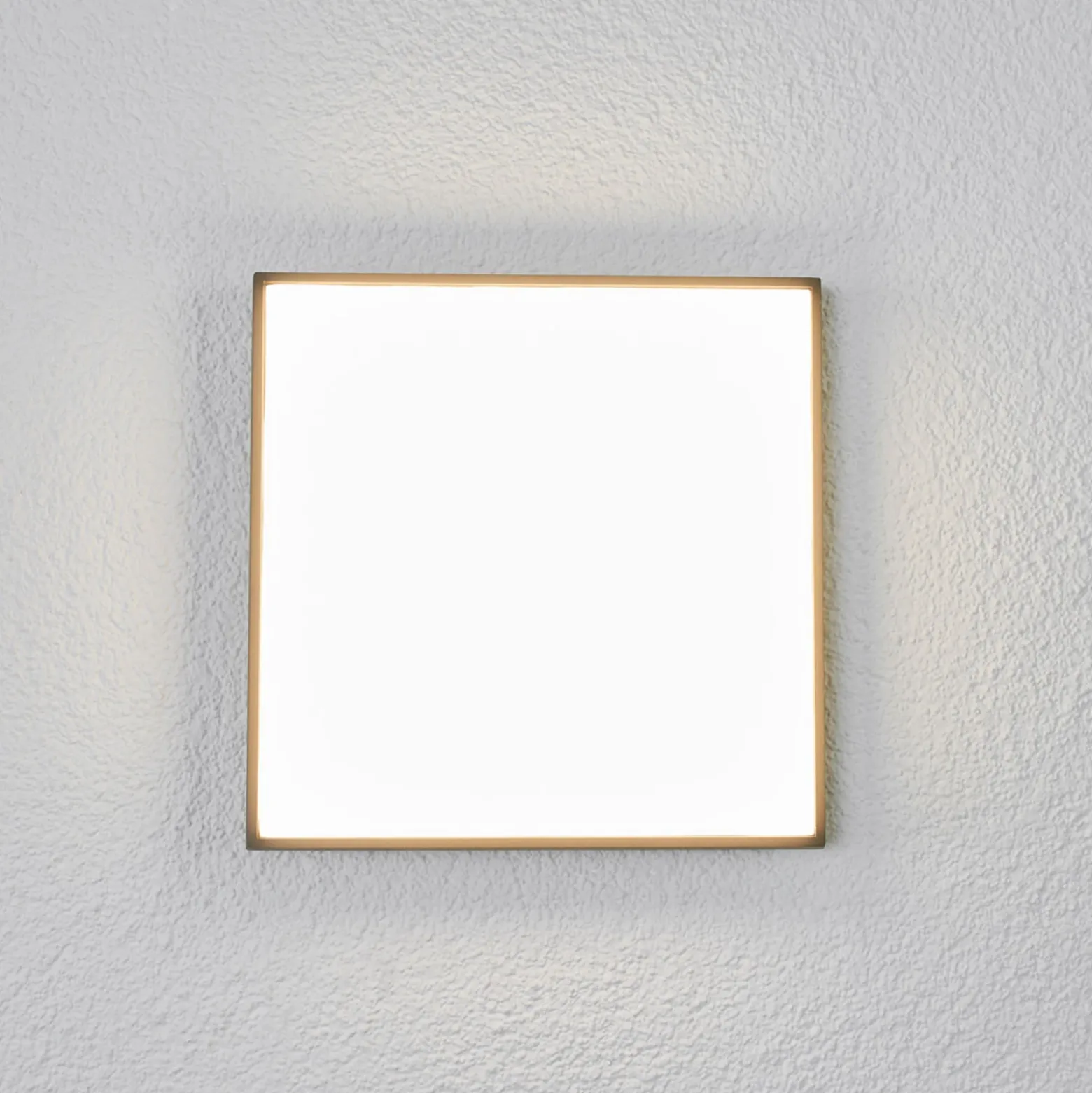 Lucande Lámpara LED de techo para exterior Amra, 30 cm, angular, antracita