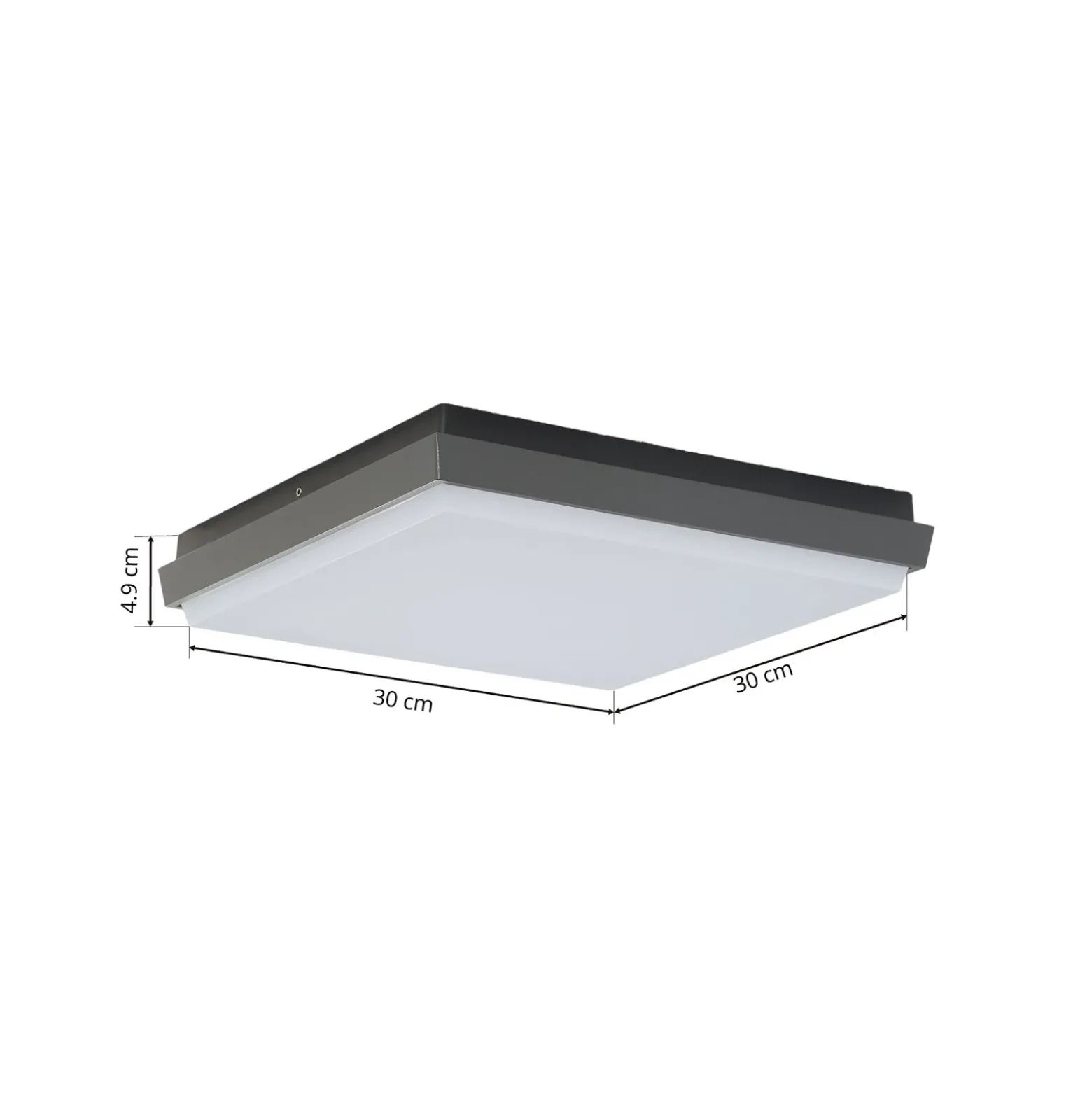 Lucande Lámpara LED de techo para exterior Amra, 30 cm, angular, antracita