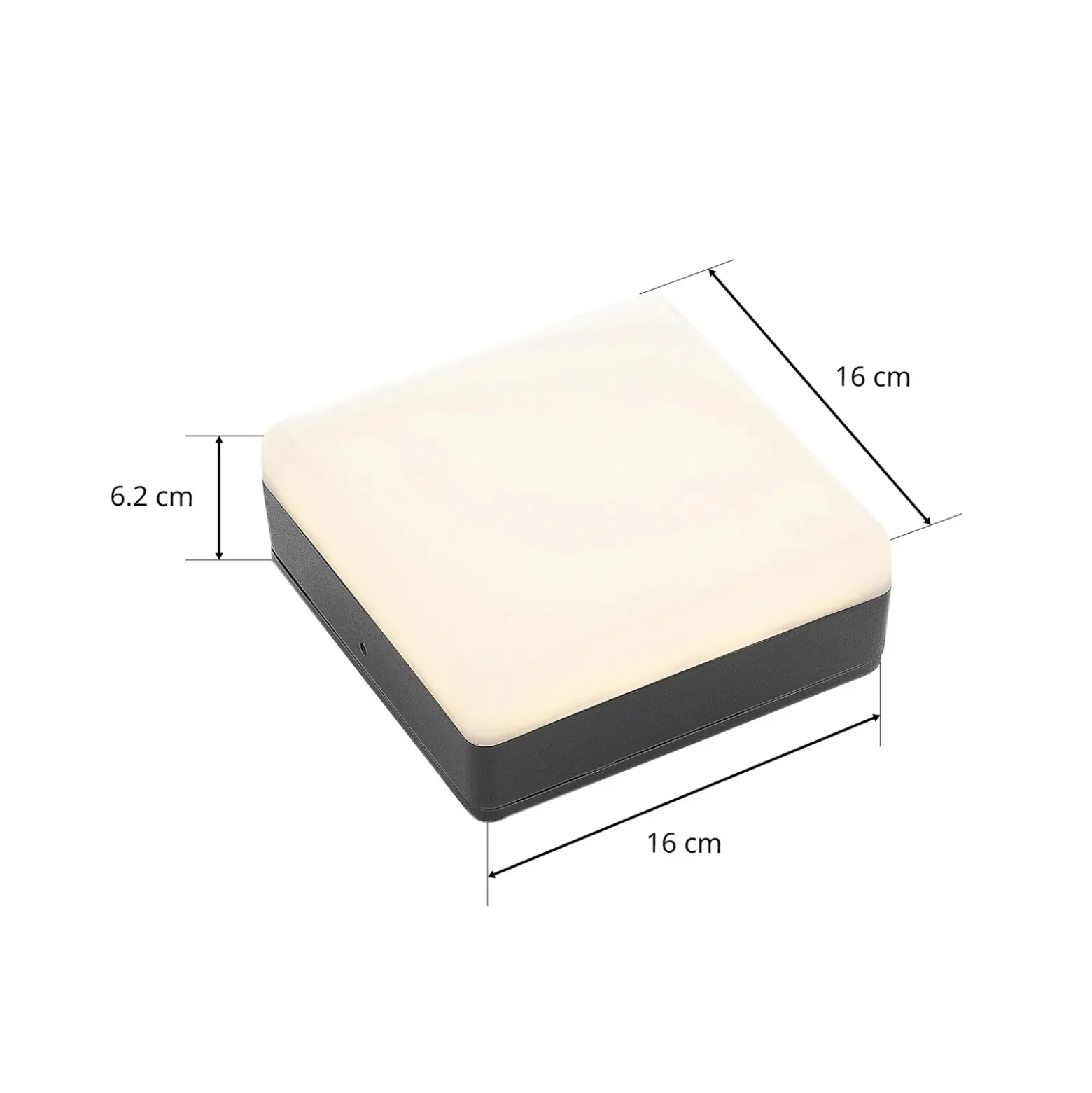 Lucande Lámpara LED de techo Thilo, 16cm, antracita, sensor, IP54