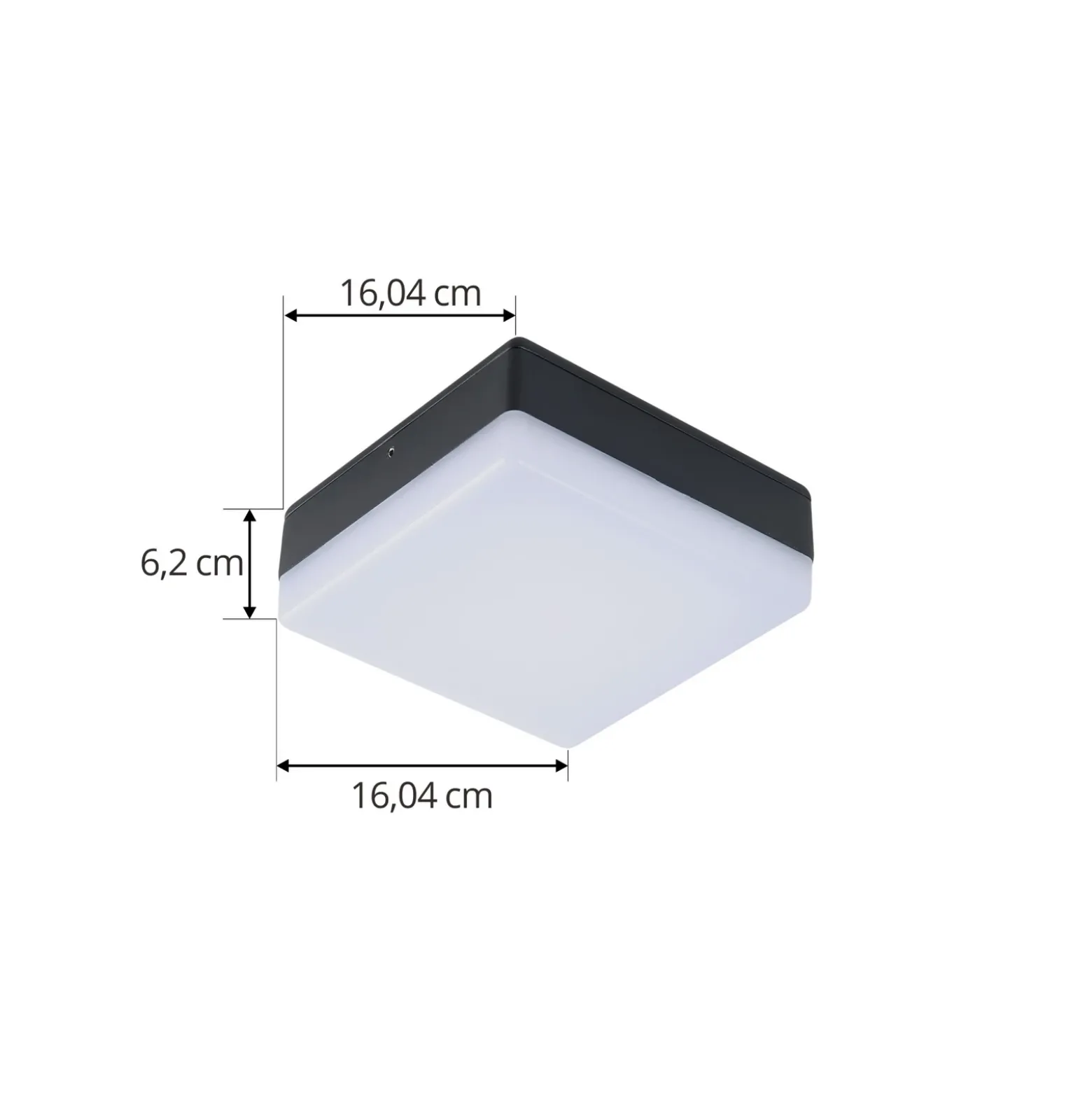 Lucande Lámpara LED de techo Thilo, 16cm, antracita, sensor, IP54