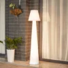 Lucande Lámpara LED para terraza con batería Gauri, blanca, 153 cm, IP44