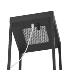 Lucande Lámpara LED solar Lynzy, 58 cm, negra, metal, IP65