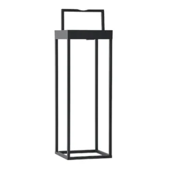 Lucande Lámpara LED solar Lynzy, 58 cm, negra, metal, IP65