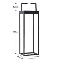 Lucande Lámpara LED solar Lynzy, 58 cm, negra, metal, IP65