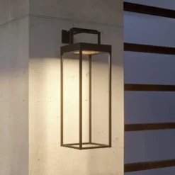 Lucande Lámpara LED solar Lynzy, 58 cm, negra, metal, IP65