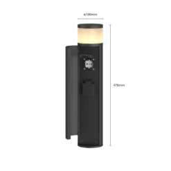 Lucande Lámpara sobremuro Corban, gris, puerta, enchufes, G9, IP44