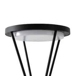Lucande Lámpara sobremuro LED solar Elario, 44 cm, negra, sensor