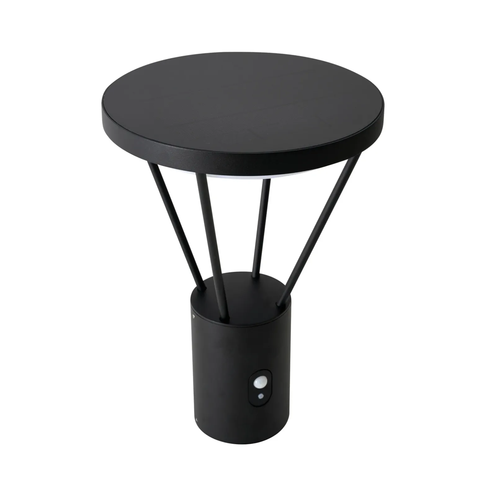Lucande Lámpara sobremuro LED solar Elario, 44 cm, negra, sensor